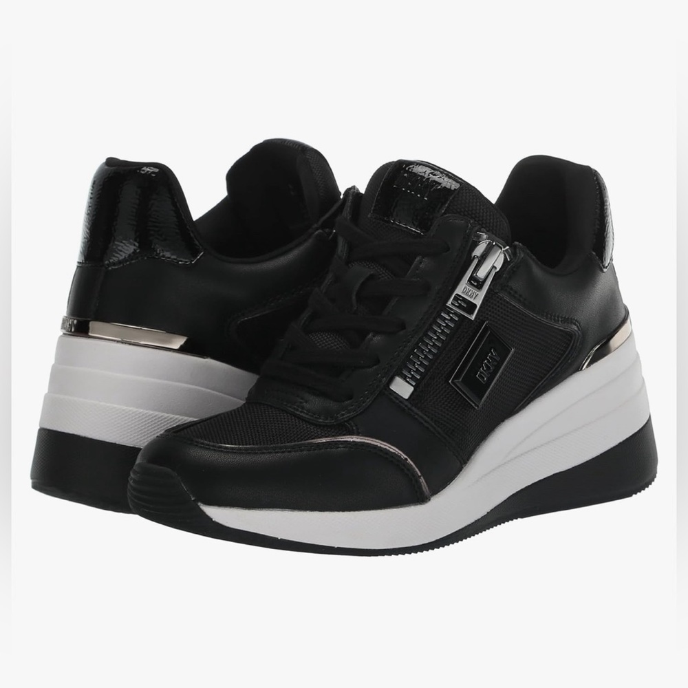 DKNY womens Kai - Lace Up Wedge Sneaker